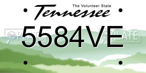 5584VE Tennessee License Plate