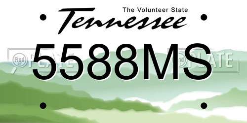 5588MS Tennessee License Plate