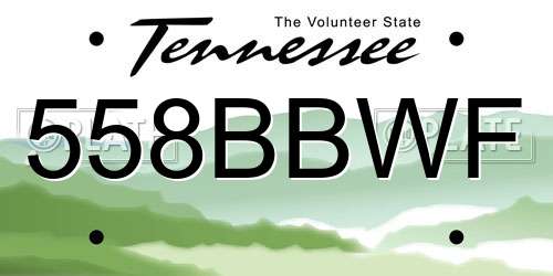 558BBWF Tennessee License Plate