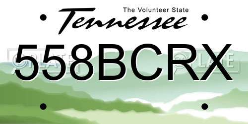 558BCRX Tennessee License Plate
