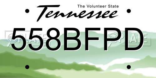 558BFPD Tennessee License Plate