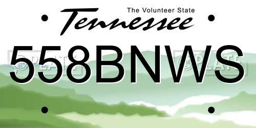558BNWS Tennessee License Plate