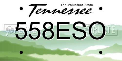 558ESO Tennessee License Plate