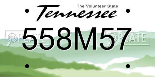 558M57 Tennessee License Plate