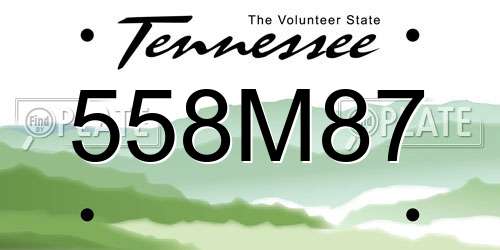 558M87 Tennessee License Plate