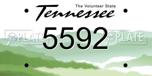 5592 Tennessee License Plate