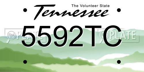 5592TC Tennessee License Plate