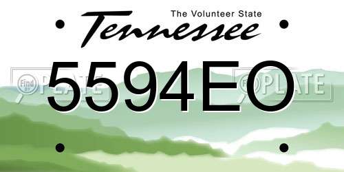 5594EO Tennessee License Plate