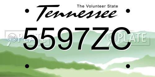 5597ZC Tennessee License Plate