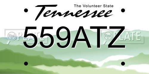 559ATZ Tennessee License Plate
