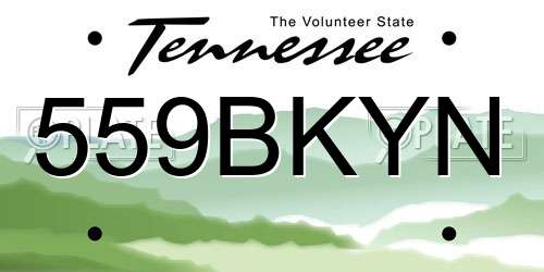 559BKYN Tennessee License Plate
