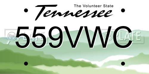 559VWC Tennessee License Plate