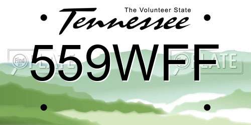 559WFF Tennessee License Plate