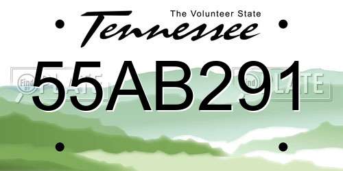 55AB291 Tennessee License Plate