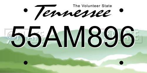 55AM896 Tennessee License Plate