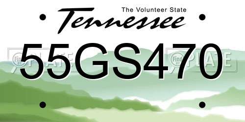 55GS470 Tennessee License Plate