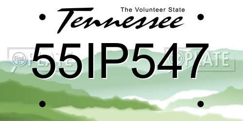 55IP547 Tennessee License Plate
