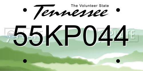 55KP044 Tennessee License Plate