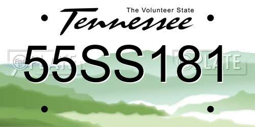 55SS181 Tennessee License Plate