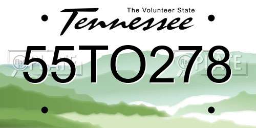 55TO278 Tennessee License Plate
