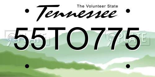 55TO775 Tennessee License Plate