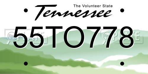 55TO778 Tennessee License Plate