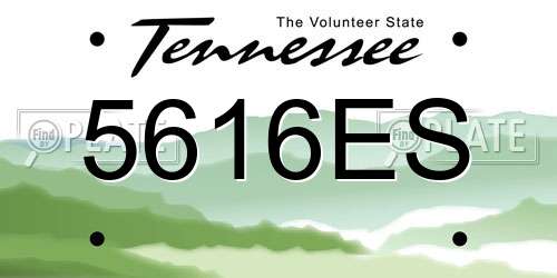 5616ES Tennessee License Plate
