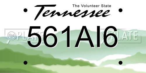 561AI6 Tennessee License Plate