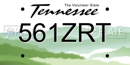 561ZRT Tennessee License Plate