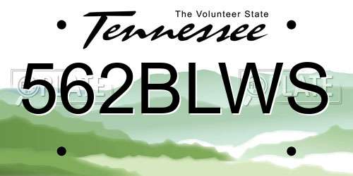 562BLWS Tennessee License Plate