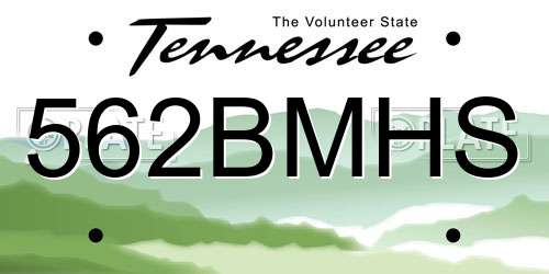 562BMHS Tennessee License Plate