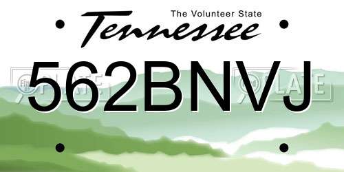 562BNVJ Tennessee License Plate