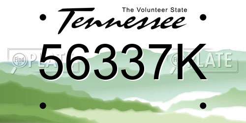 56337K Tennessee License Plate