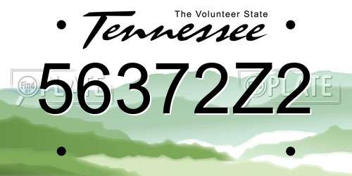 56372Z2 Tennessee License Plate