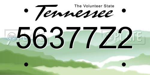 56377Z2 Tennessee License Plate