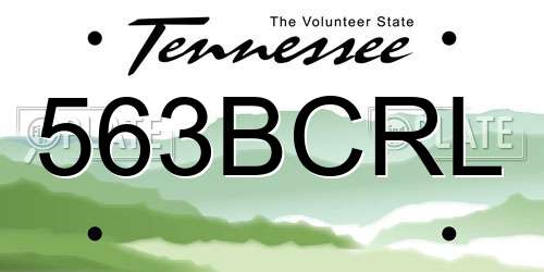 563BCRL Tennessee License Plate