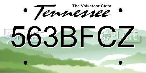 563BFCZ Tennessee License Plate