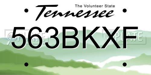 563BKXF Tennessee License Plate