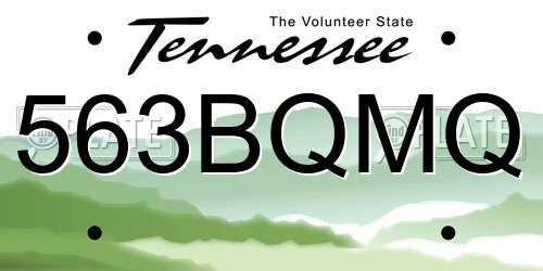563BQMQ Tennessee License Plate
