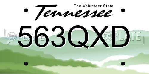 563QXD Tennessee License Plate