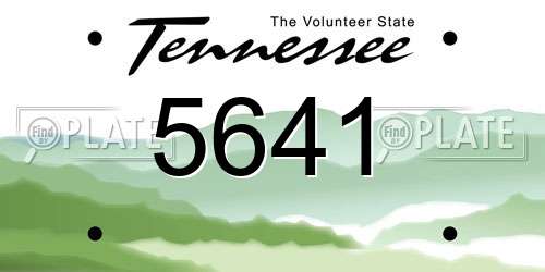 5641 Tennessee License Plate