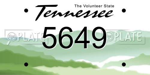 5649 Tennessee License Plate