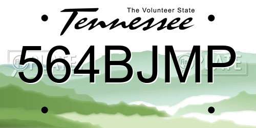 564BJMP Tennessee License Plate