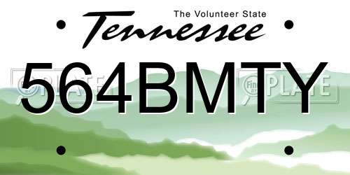 564BMTY Tennessee License Plate