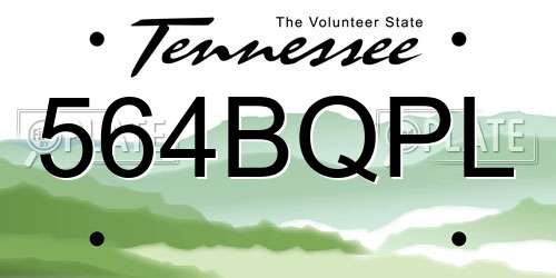 564BQPL Tennessee License Plate