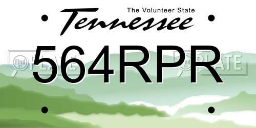 564RPR Tennessee License Plate