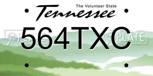 564TXC Tennessee License Plate