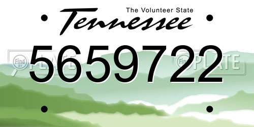 5659722 Tennessee License Plate
