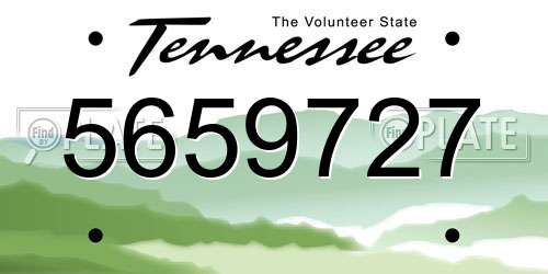 5659727 Tennessee License Plate