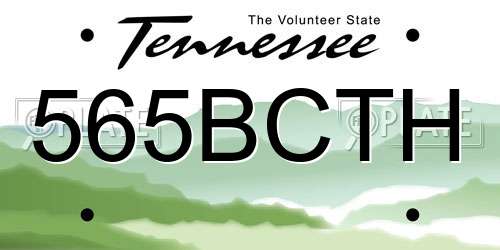 565BCTH Tennessee License Plate